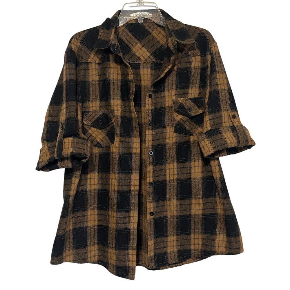 Genhoo size XL women’s plaid top